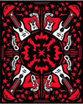 Red Black Rock Star Guitar Rug