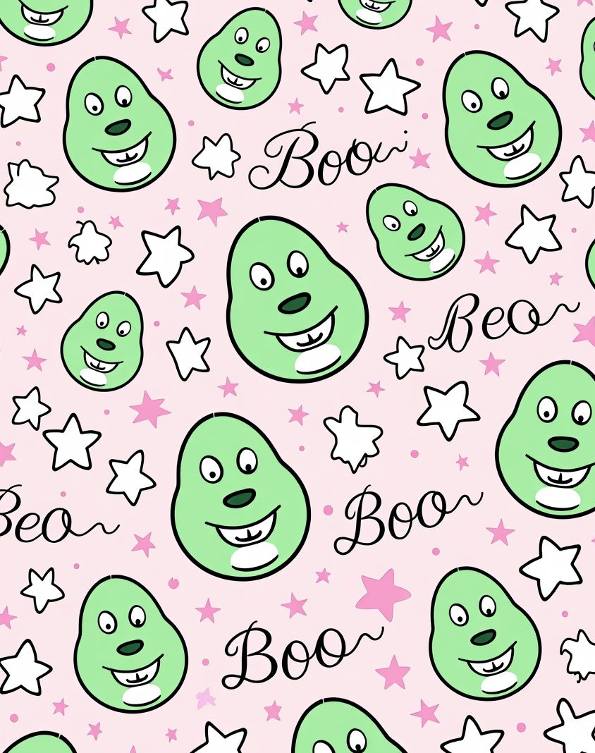 Pink Avocado Stars Halloween Rug