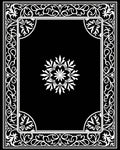 Ornate White Floral Medallion Border Rug