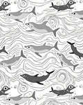 Gray Dolphin Aquatic Swirls Rug