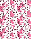 Pink Cats And Flowers Repeat Rug