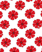 Bold Red Petal Flower Collection Rug