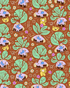 Whimsical Earthy Floral Critter Garden Rug