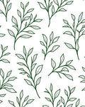 Dark Green Leafy Branch Overlay Rug
