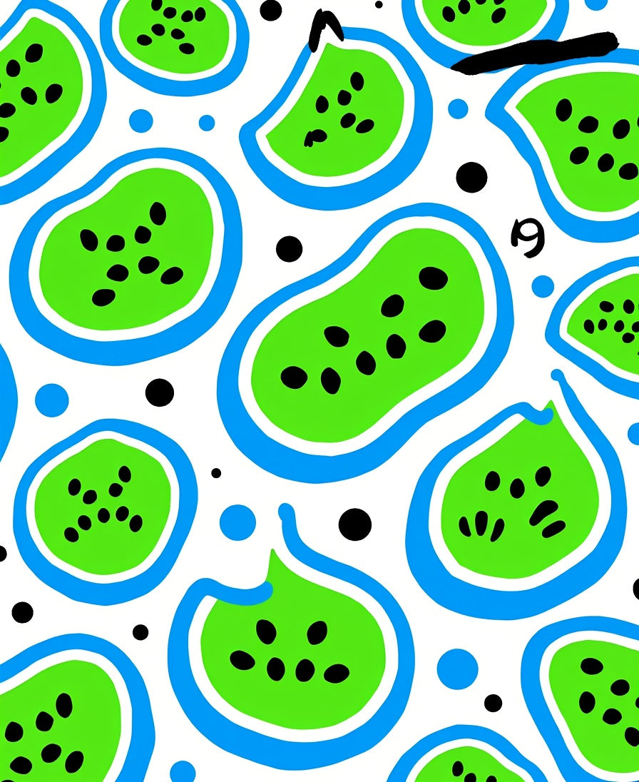 Brilliant Green Blue Burst Abstract Cells Rug