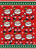 Jolly Red Santa Claus Snowflakes Rug