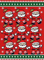 Jolly Red Santa Claus Snowflakes Rug