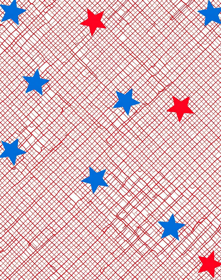 Red White Blue Star Scattered Texture Rug
