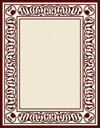 Deep Crimson Abstract Organic Border Rug