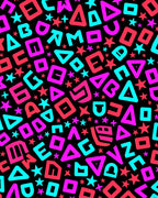 Retro Alphabet Stars Splash Rug