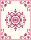 Pink Bloom Border Filigree Rug