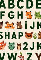 Whimsical Forest Animals Alphabet Rug