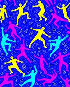 Vibrant Electric Pose Figures Rug