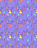 Surreal Whimsical Shapes Lavender Rug