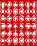 Vibrant Crimson Mandala Geometric Rug