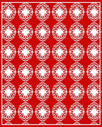 Vibrant Crimson Mandala Geometric Rug