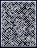 Deep Navy White Geometric Maze Rug