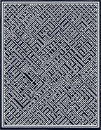 Deep Navy White Geometric Maze Rug