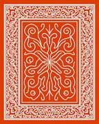 Coral White Intricate Scroll Medallion Rug