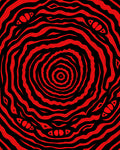 Vivid Red Concentric Abstract Eye Rug