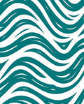 Teal White Fluid Wave Rug