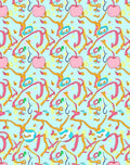 Whimsical Pink Apple Sky Swirl Rug