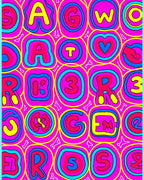 Retro Graphic Alphabet Grid Rug