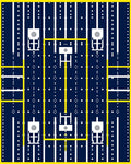 Bold Navy Yellow Geometric Sun Icon Rug