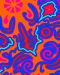 Vibrant Retro Psychedelic Swirls Rug