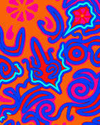 Vibrant Retro Psychedelic Swirls Rug