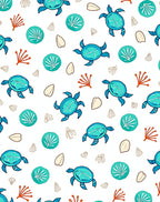 Blue Turtle Coral Sea Scatter Rug
