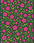 Vibrant Fuchsia Floral Vine Garden Rug