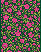Vibrant Fuchsia Floral Vine Garden Rug