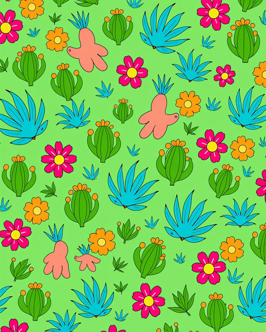 Groovy Cactus Flower Garden Rug