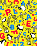 Playful Animals Alphabet Yellow Rug