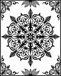 Black White Ornate Medallion Mandala Rug