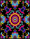 Vibrant Psychedelic Floral Medallion Rug