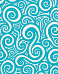 Deep Teal Swirl Fluid Waves Rug