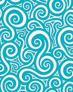 Deep Teal Swirl Fluid Waves Rug