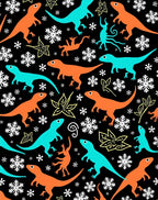 Cartoon Dinosaurs With Snowflakes Rug
