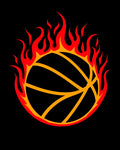 Fiery Basketball Blaze Graphic Rug