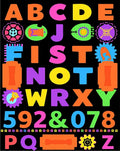 Vibrant Alphabet Numbers Graphics Rug