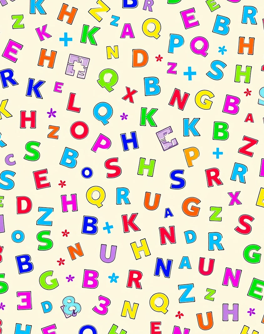 Colorful Alphabet Collage Rug