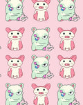 Whimsical Creatures Pink Mint Repeat Rug