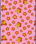 Cheery Pink Orange Floral Friends Rug