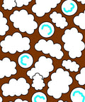 Brown Sky White Cloud Blue Bubble Rug