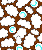 Brown Sky White Cloud Blue Bubble Rug