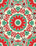 Crimson Teal Floral Medallion Rug