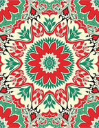 Crimson Teal Floral Medallion Rug