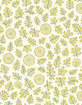 Yellow Leafy Branches Floral Medallion Rug